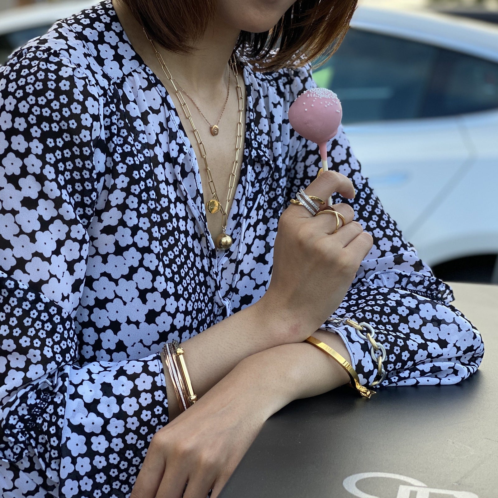 Wide Band Cocktail in 14K Plated Gold Ring