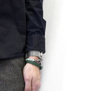 Fern Green Padstow Silver & Leather Bracelet
