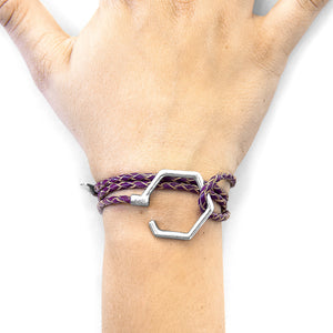 Deep Purple Storey Silver & Leather Bracelet