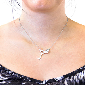 Beach Cocktail Link Paradise 925 Silver Necklace