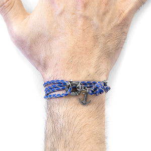 Royal Blue Clyde Silver & Leather Bracelet