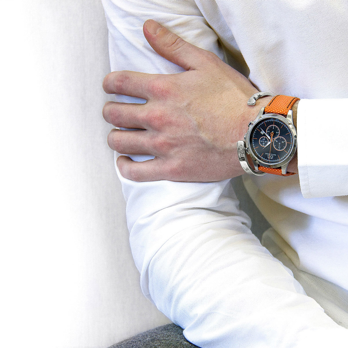 Axton Cutout Wayfarer Silver Bangle