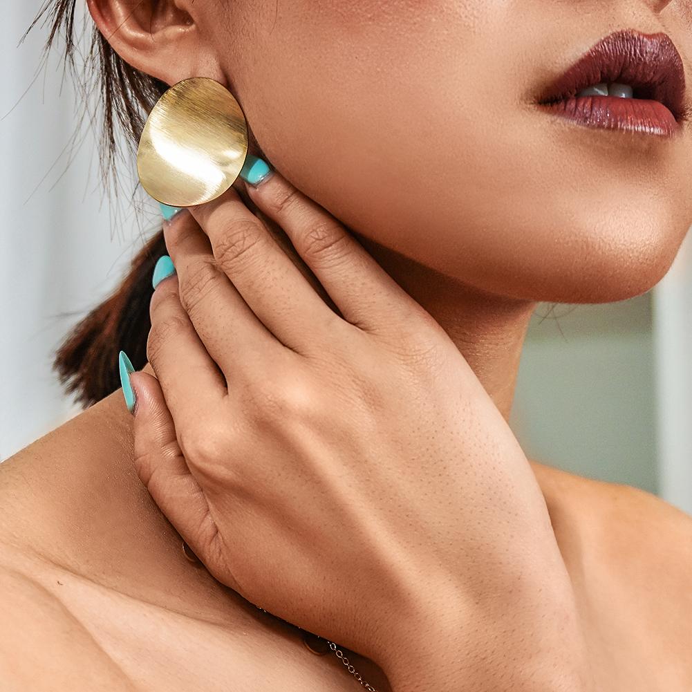 Disc Statement in 14K Plated Gold Earrings