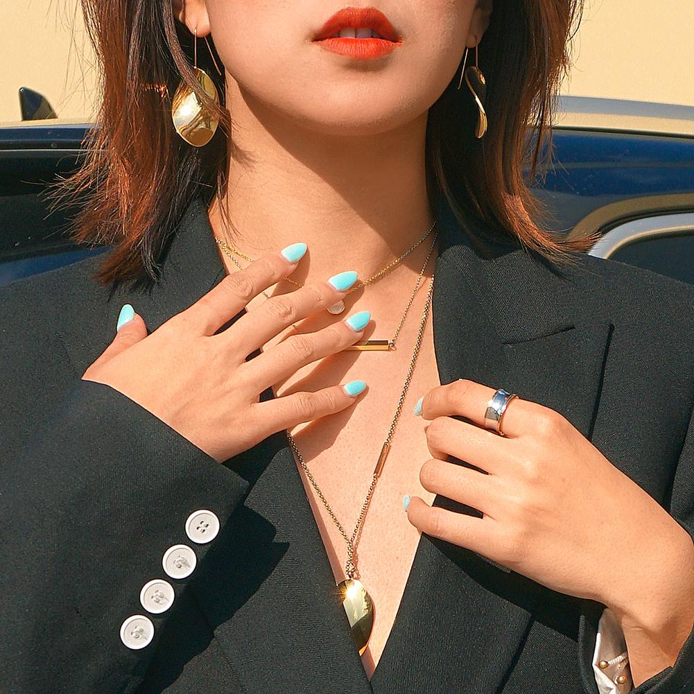 Waved-Sharp Leaf in 14K Plated Gold Earrings