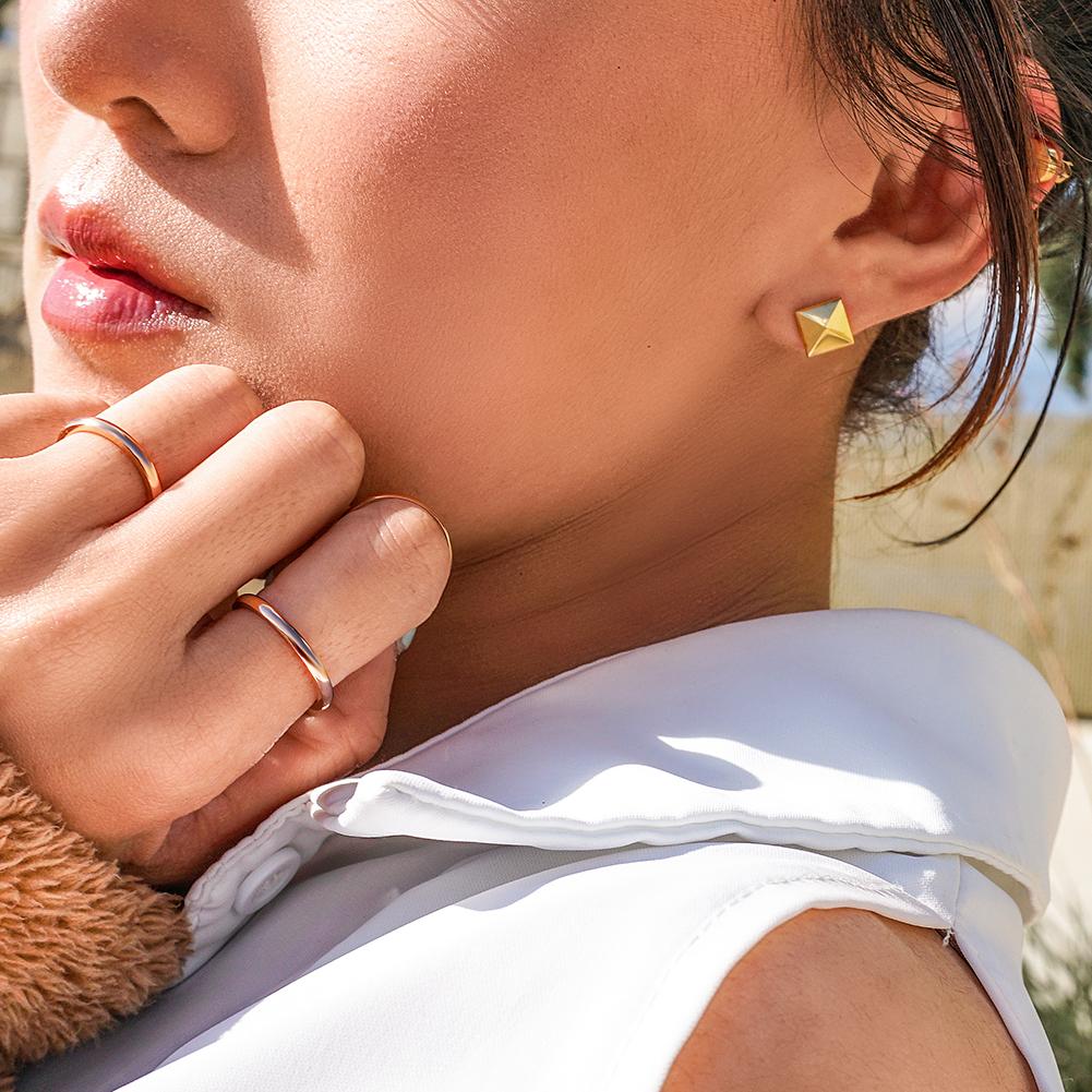 Gold Square 14K Plated Gold Earrings