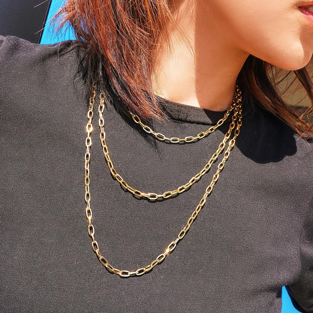 Chain Link in 14K Plated Gold Necklace