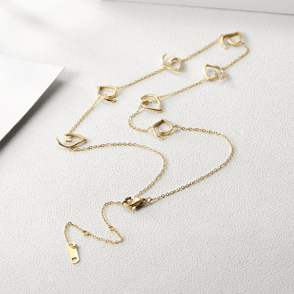 Open Heart Charm 14K Plated Gold Necklace