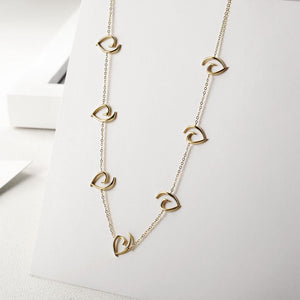 Open Heart Charm 14K Plated Gold Necklace