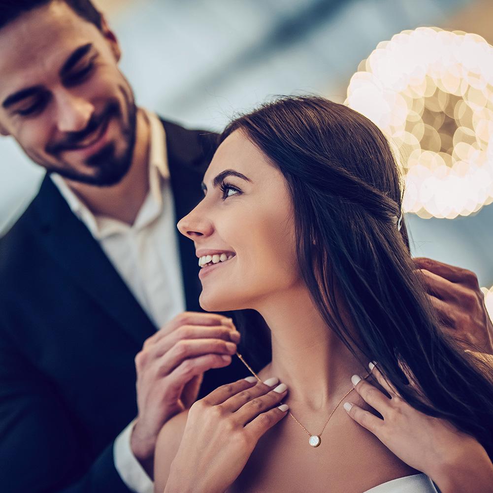 Round Opal Pendant in 14K Rose Plated Gold