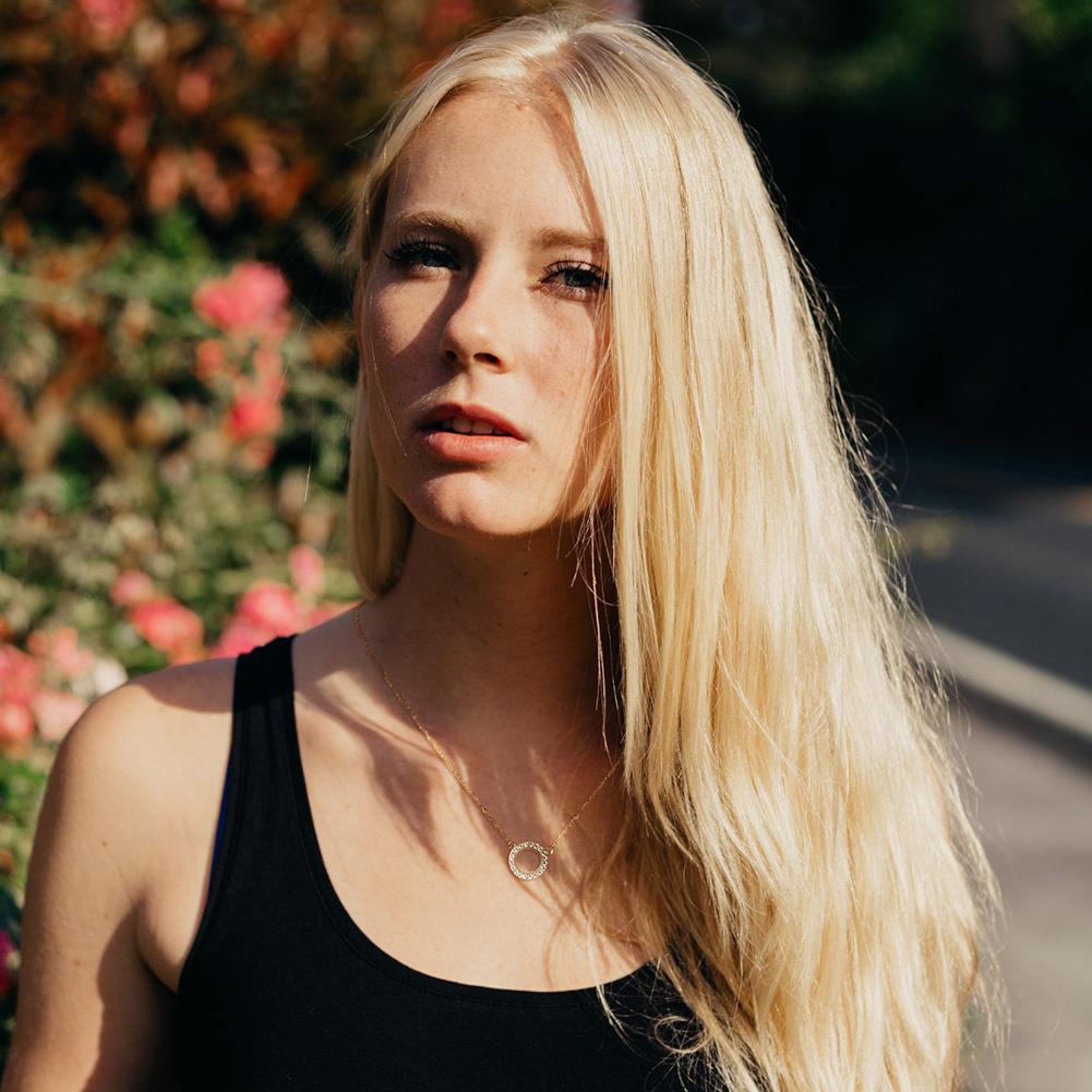 Open Circle Pendant in 14K Plated Gold Necklace