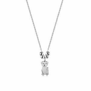 Dog Charm in 14K Plated Gold Necklace