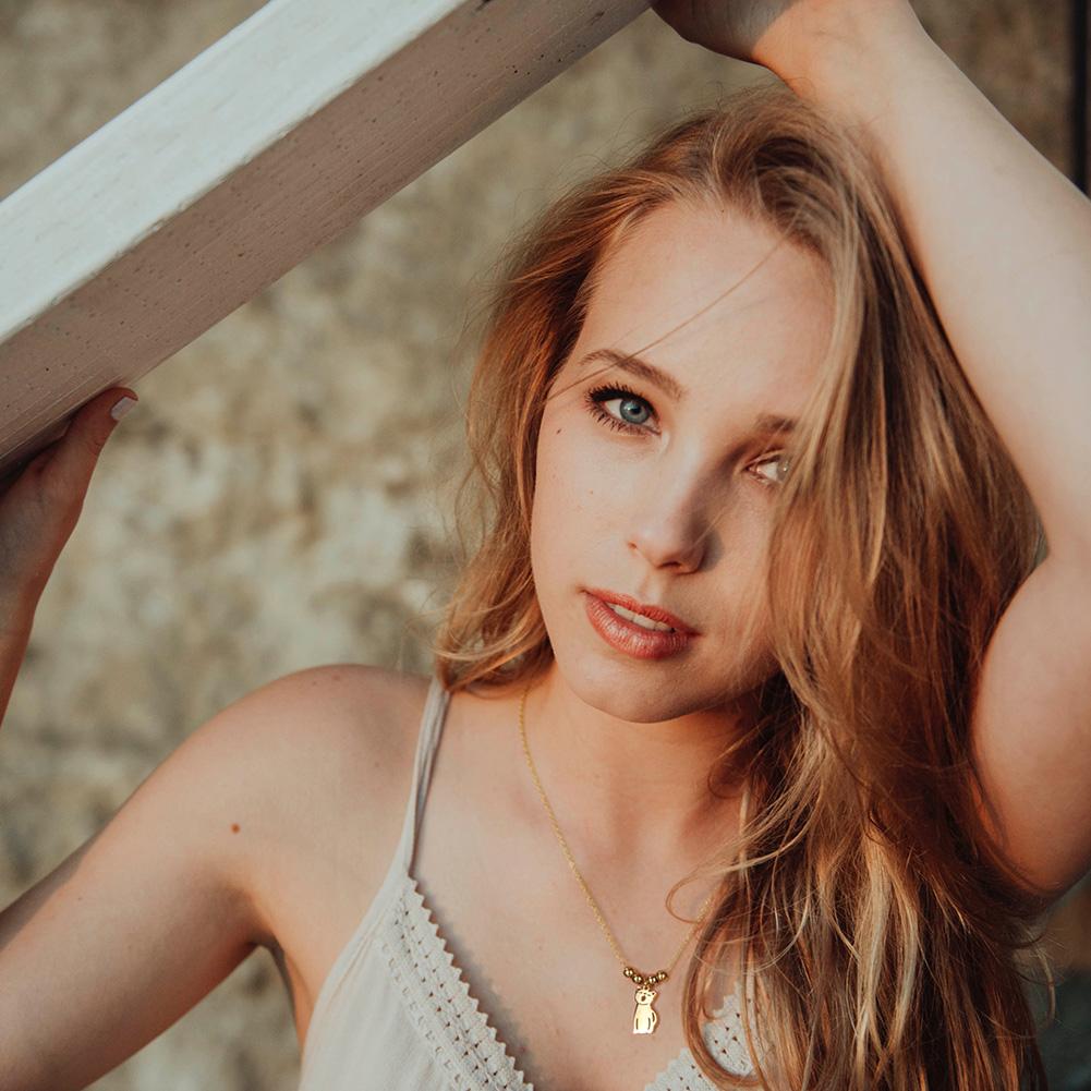 Cat Charm in 14K Plated Gold Necklace