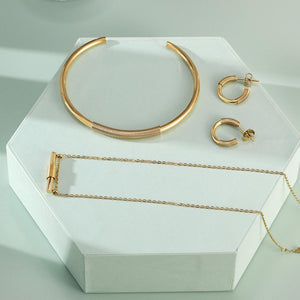 Wire mini bar in 14K Plated Gold Set