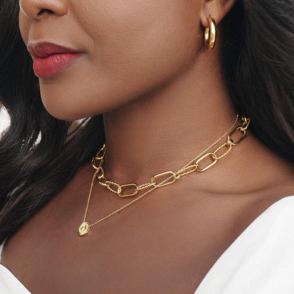 CZ Star in 14K Plated Gold Pendant