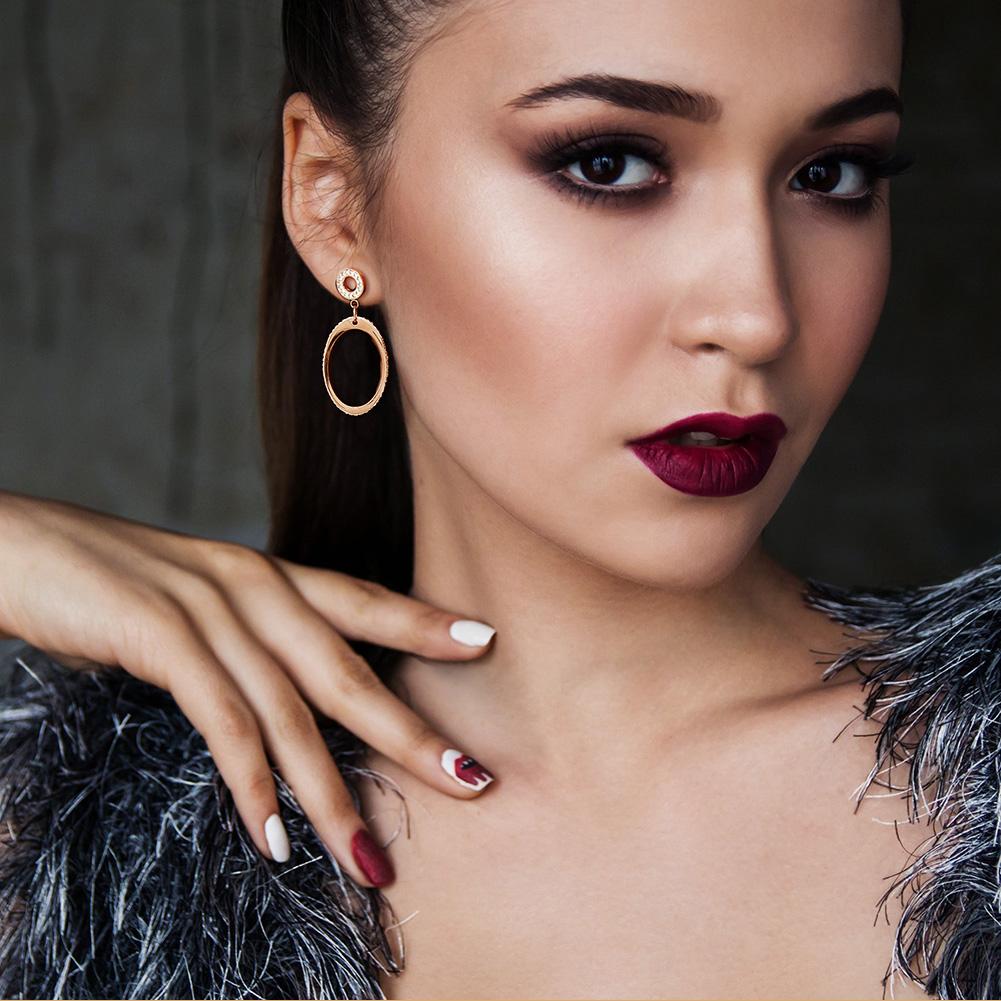 Oval Dangle in 14K Plated Gold Earrings