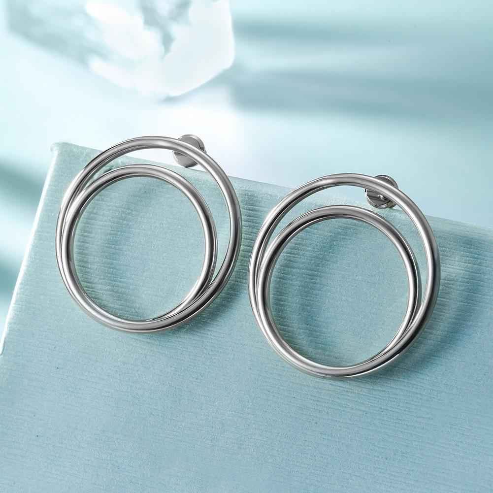 Double Layered Hoop in 14K Plated Gold Earrings