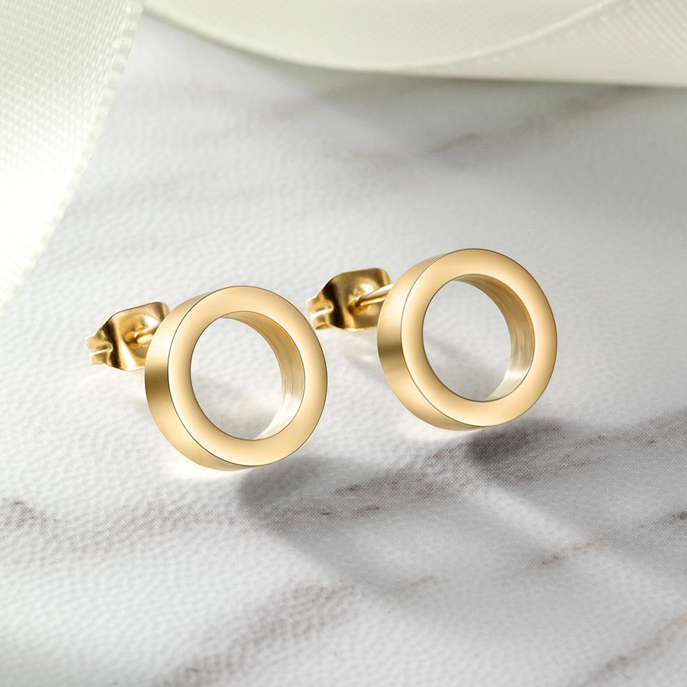 Open Circle Stud in 14K Plated Gold Earrings