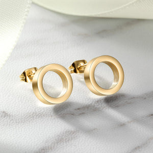 Open Circle Stud in 14K Plated Gold Earrings