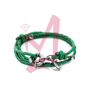 Fern Green Clyde Silver & Leather Bracelet