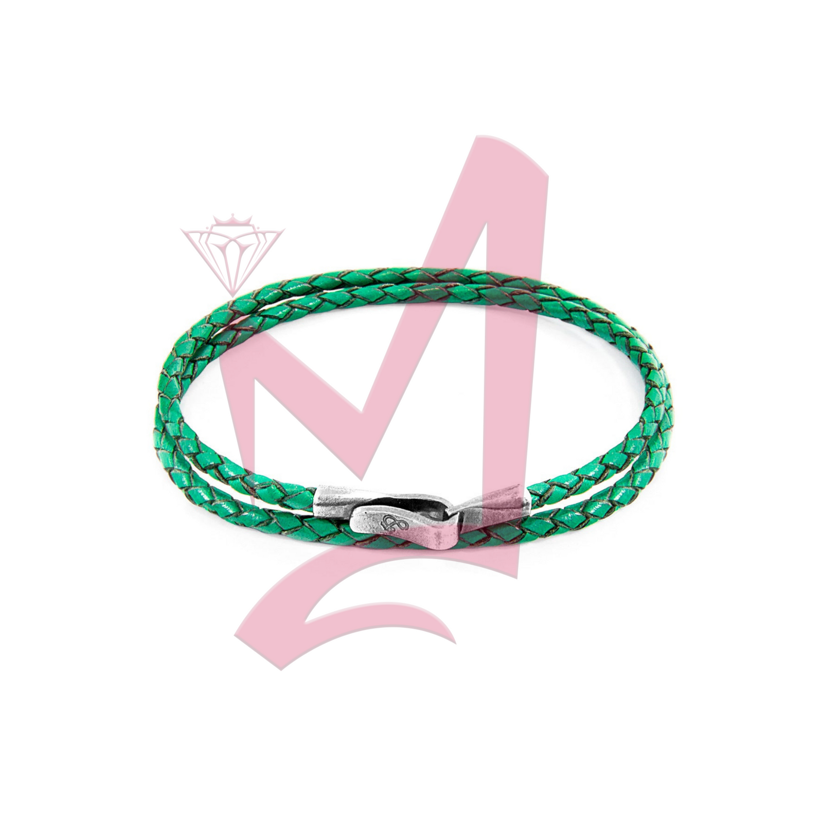 Fern Green Liverpool Silver & Leather Bracelet