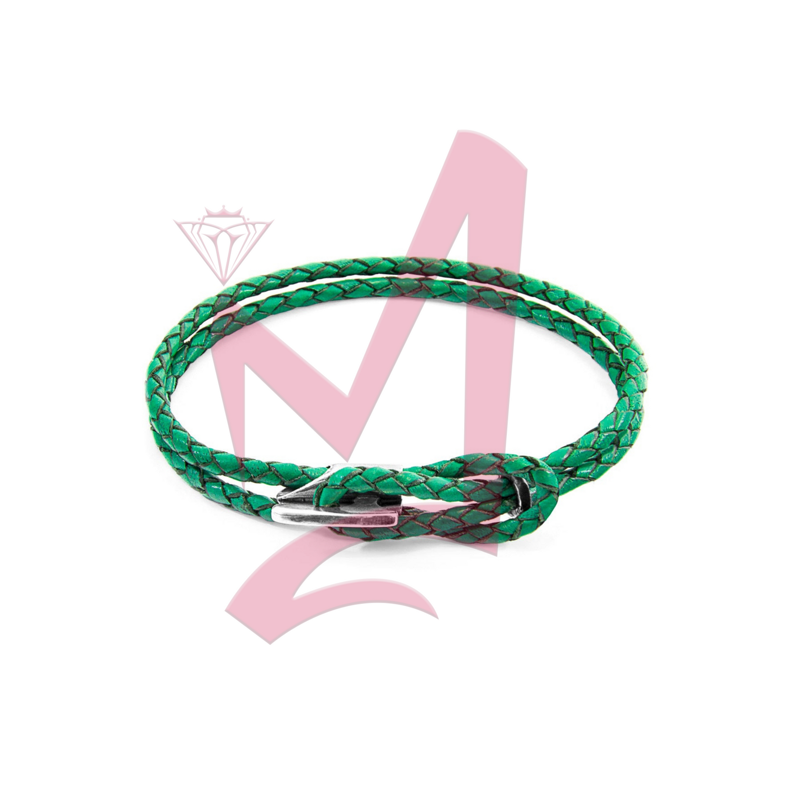 Fern Green Padstow Silver & Leather Bracelet