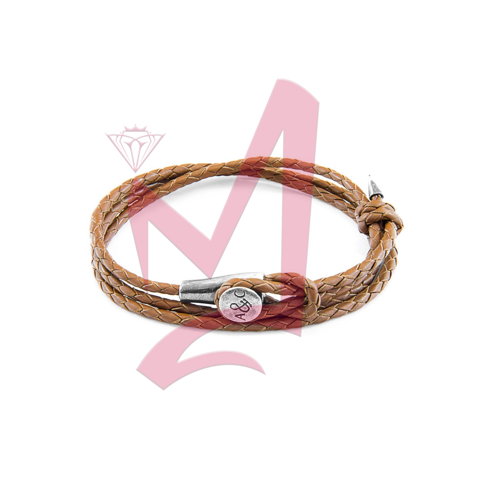 Light Brown Dundee Silver & Leather Bracelet