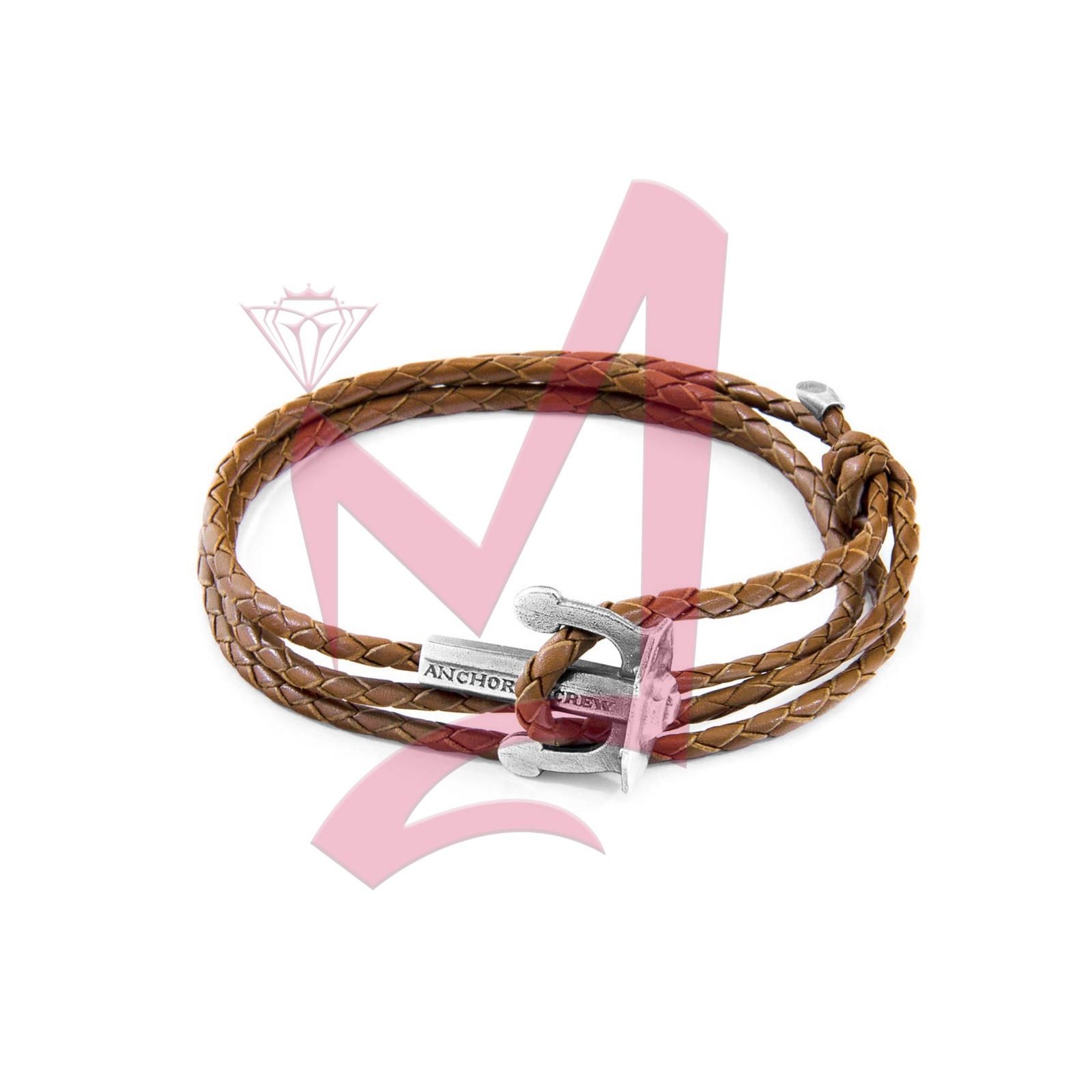 Light Brown Union Silver & Leather Bracelet