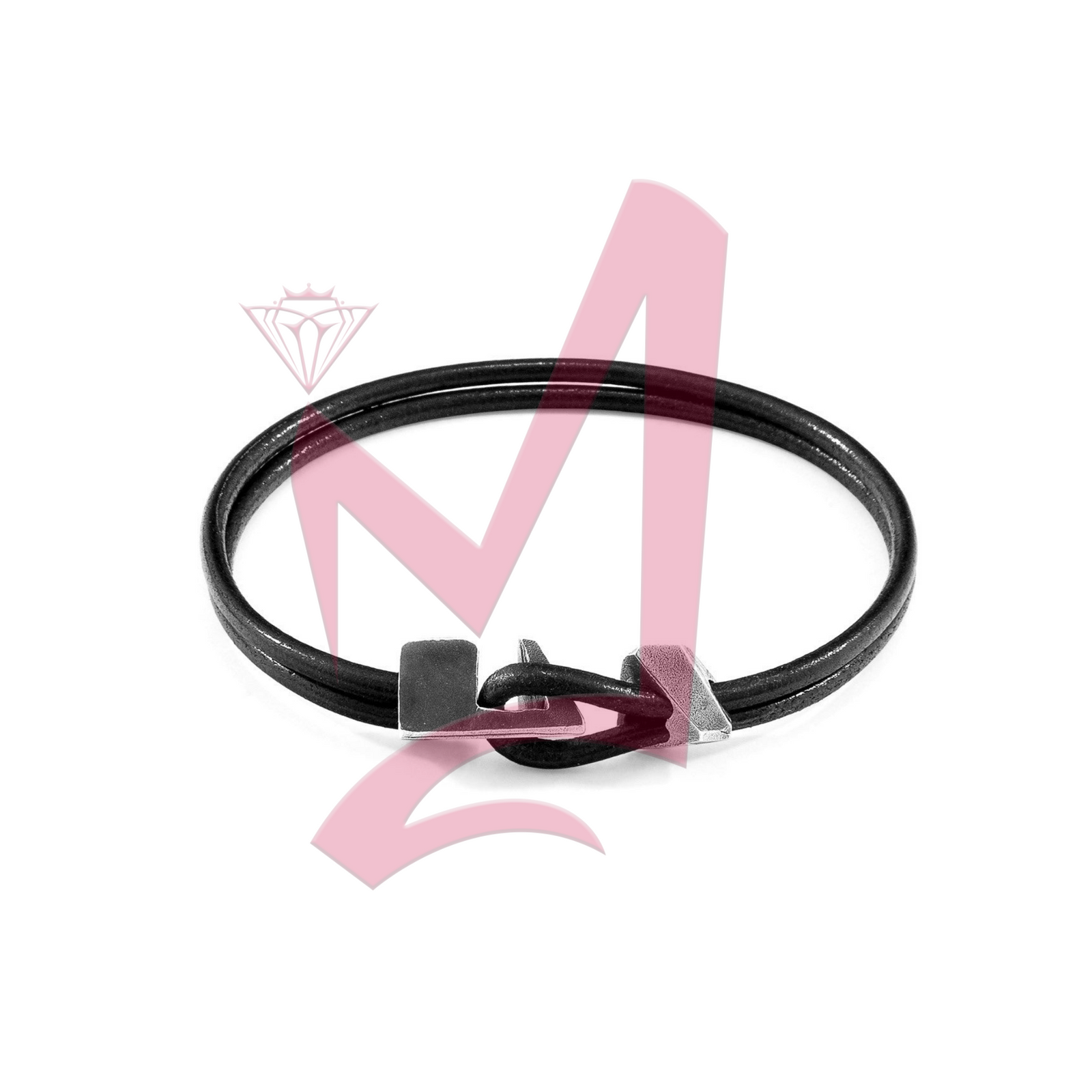 Raven Black Brixham Silver & Leather Bracelet