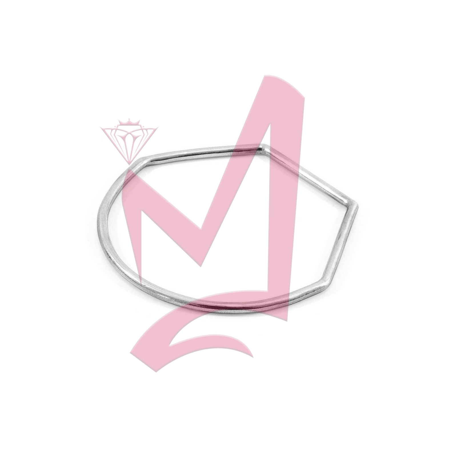 Rowe Half Circle Geometric Silver Bangle