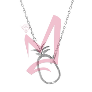 Tropical Pineapple Link Paradise 925 Silver Necklace