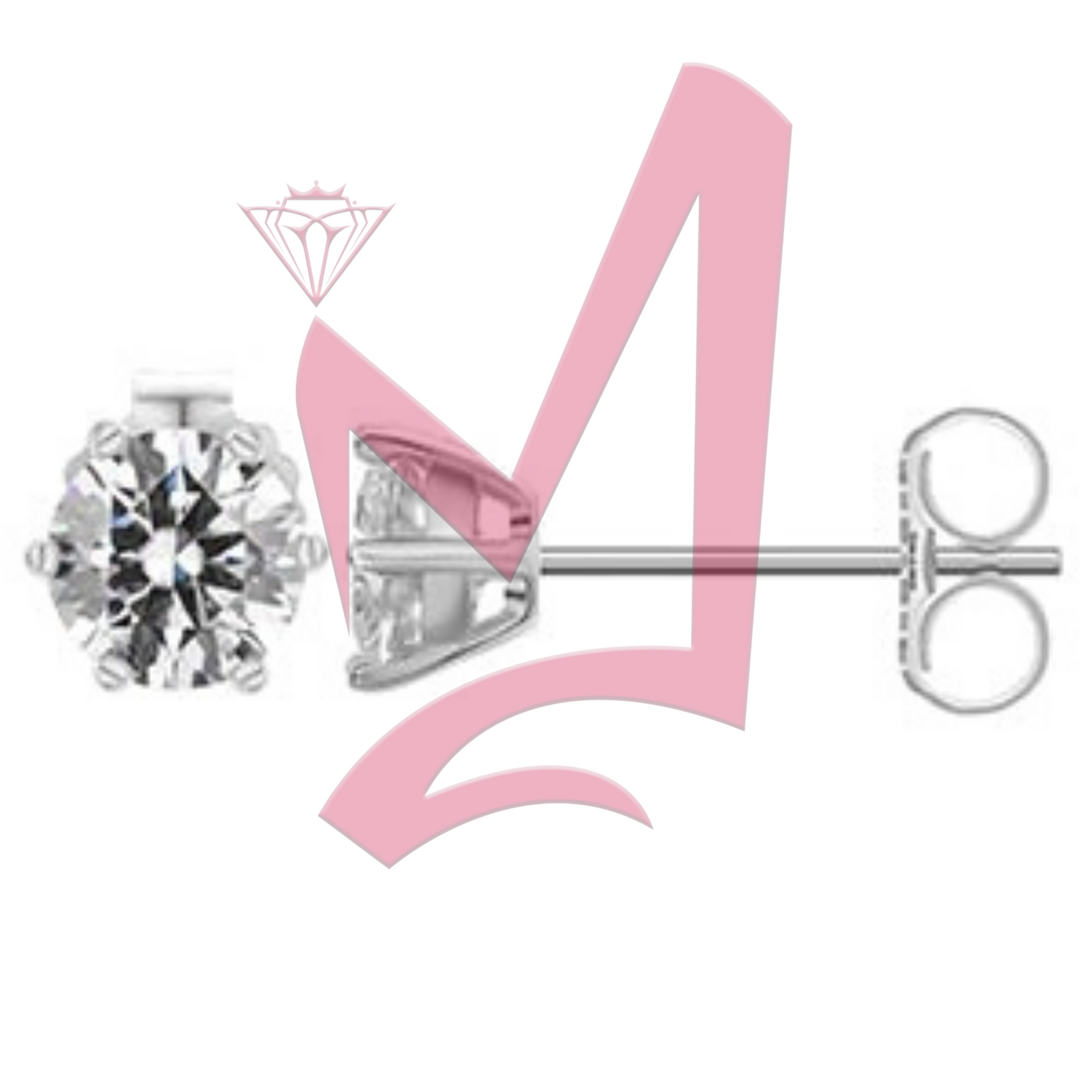 0.5ct Stud Snowflake Design Moissanite Earring 100% Stainless 925 Silver