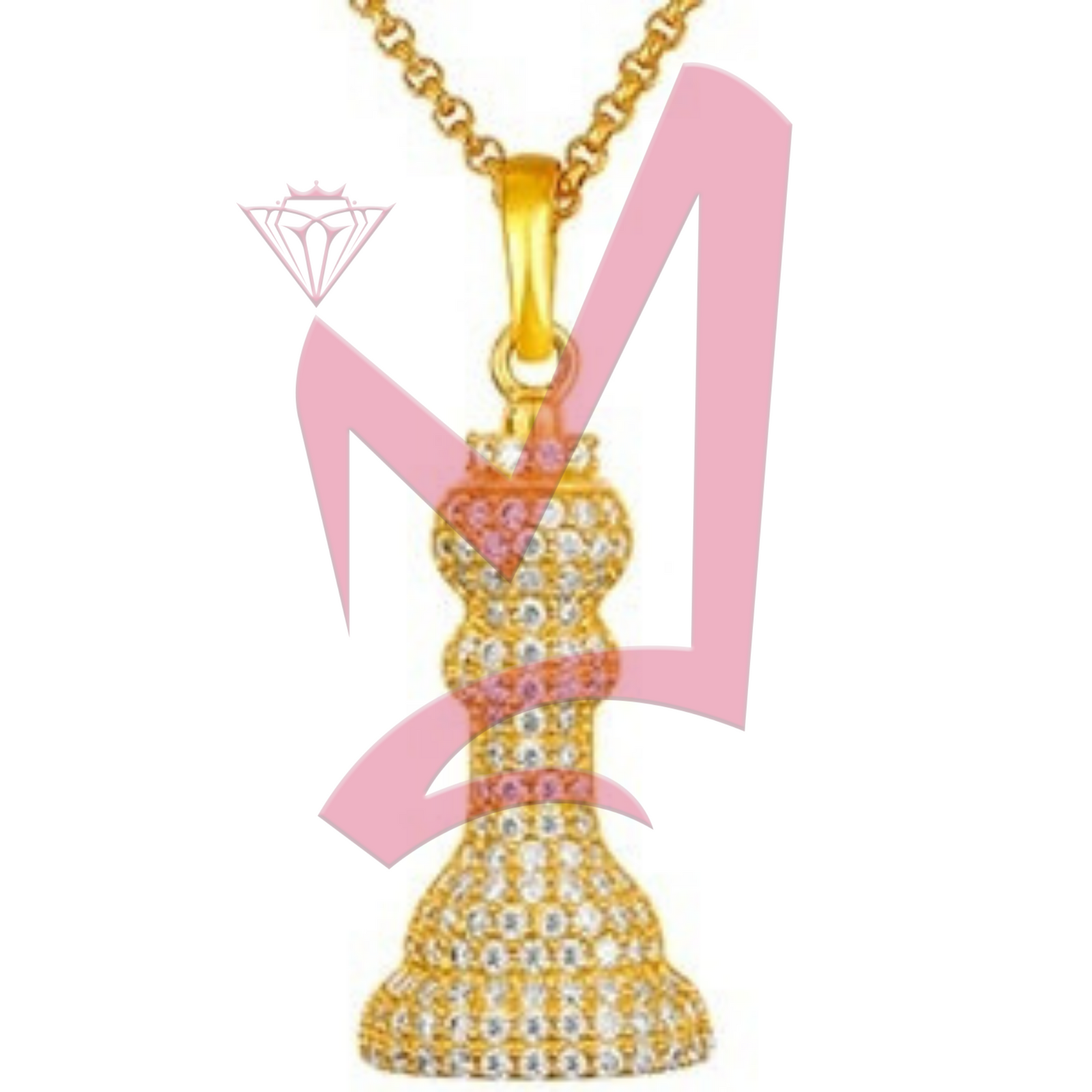 0.7CTW Moissanite King Chess Piece Pendant 100% 925 Sterling Silver