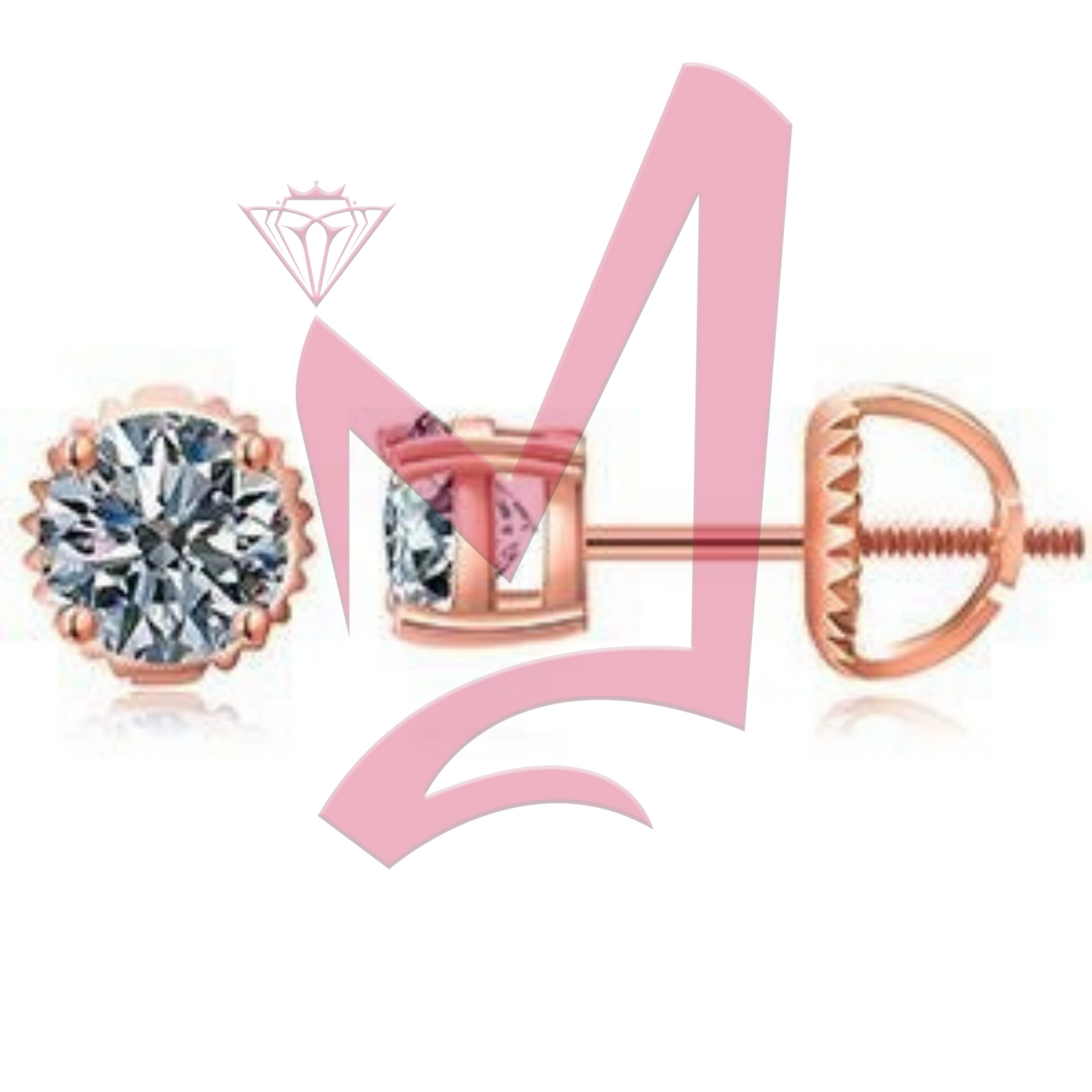 6.5mm 1 Carat D Color Moissanite Earrings 100% 925 Sterling Silver