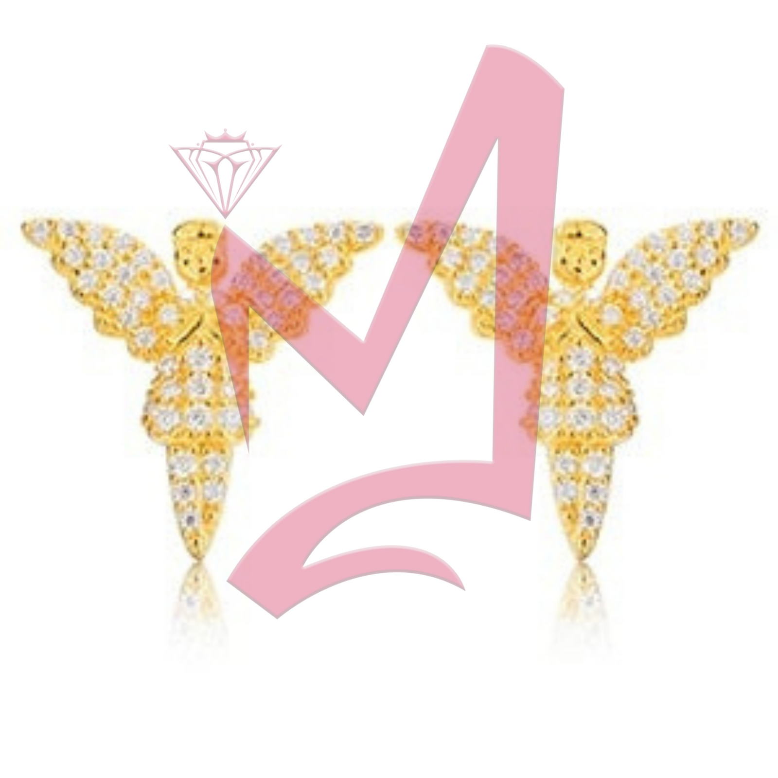 Angel Shaped D Color Moissanite Stud Earrings 100% 925 Sterling Silver