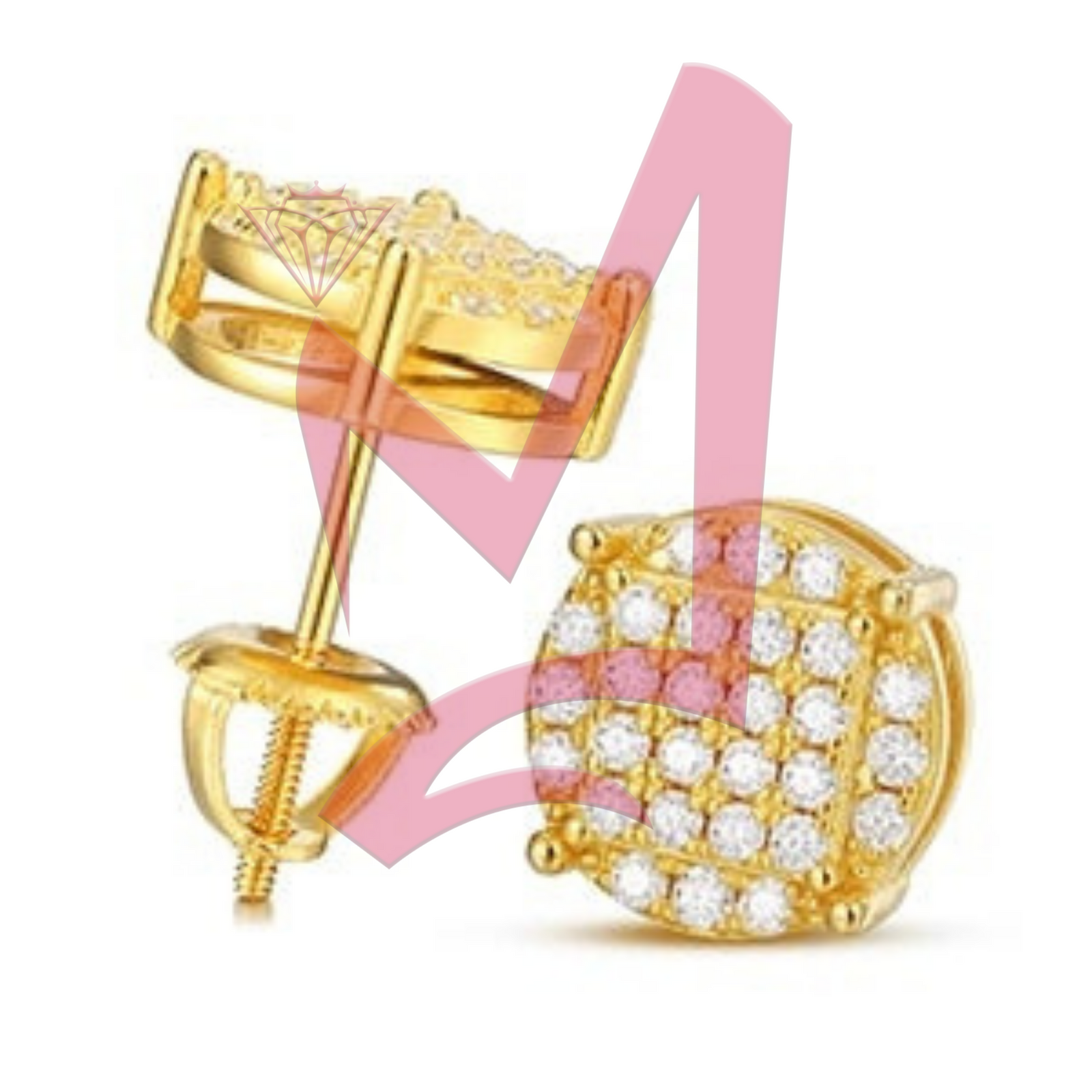 Created Moissanite Gemstone Earrings 100% 925 Sterling Silver