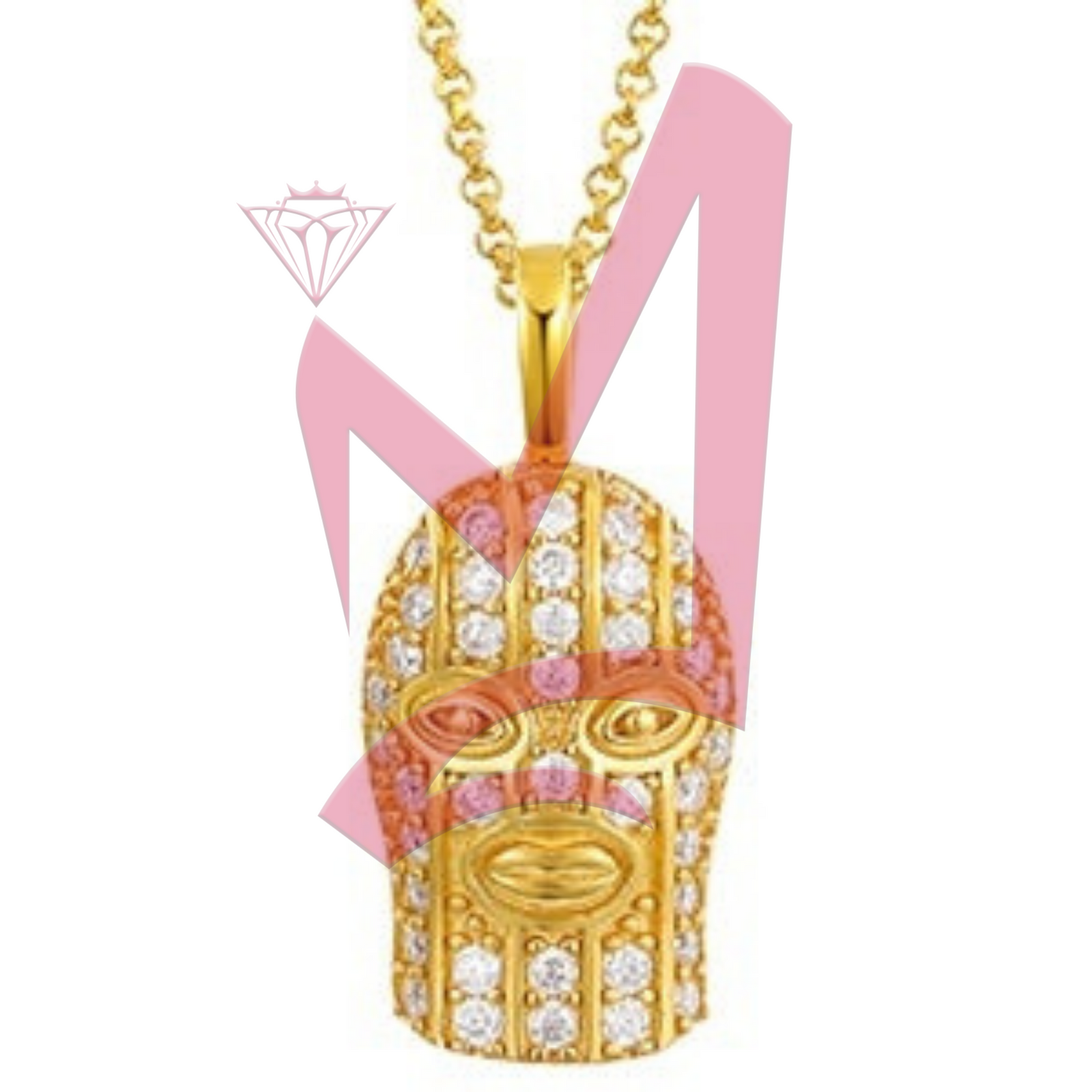 CSGO Anti-Terrorist Headgear Moissanite Necklace 100 % Sterling 925 Silver