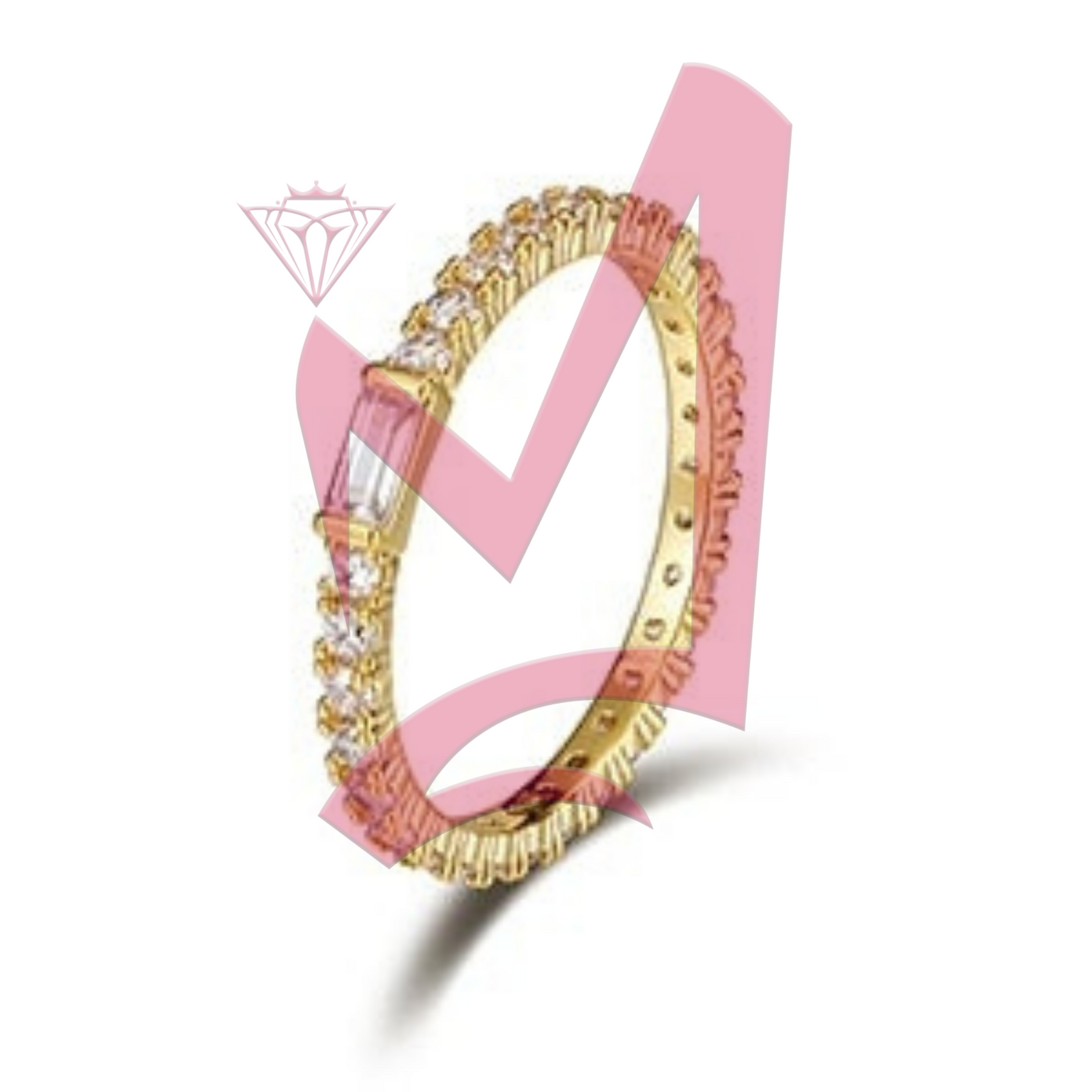 Cubic Zircon Charm Bridal Ring