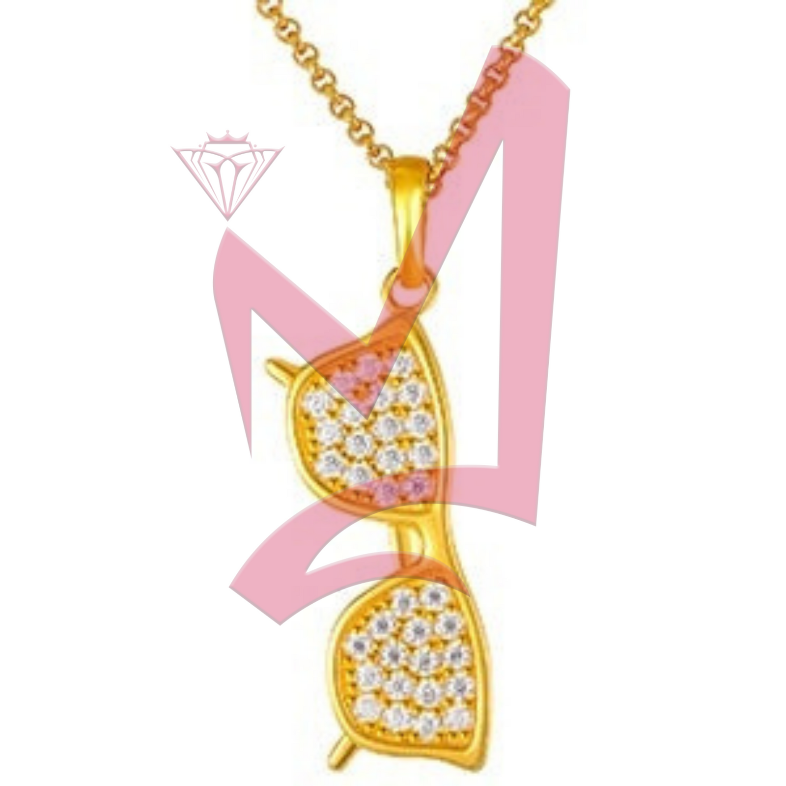 Iced Out Moissanite Sunglasses Shaped Pendant 100% 925 Sterling Silver