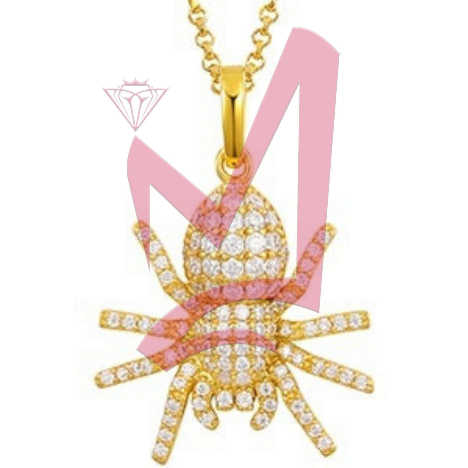 Iced Out Moissanite Spider Pendant 100% 925 Sterling Silver