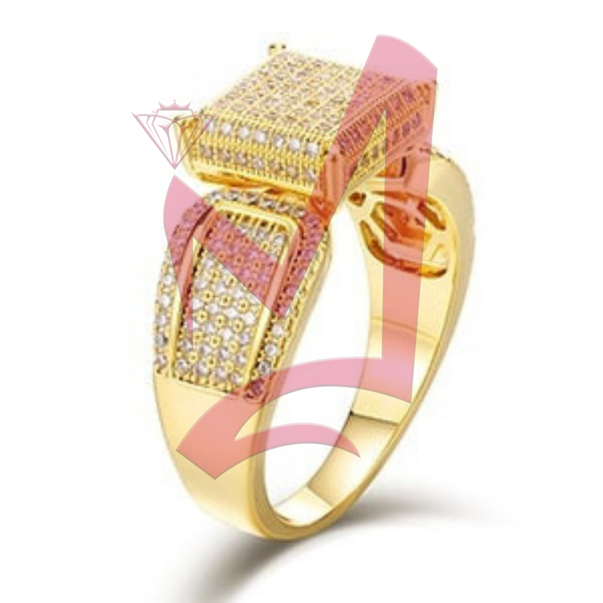 Iced Out Micro Pave Cubic Zircon Ring