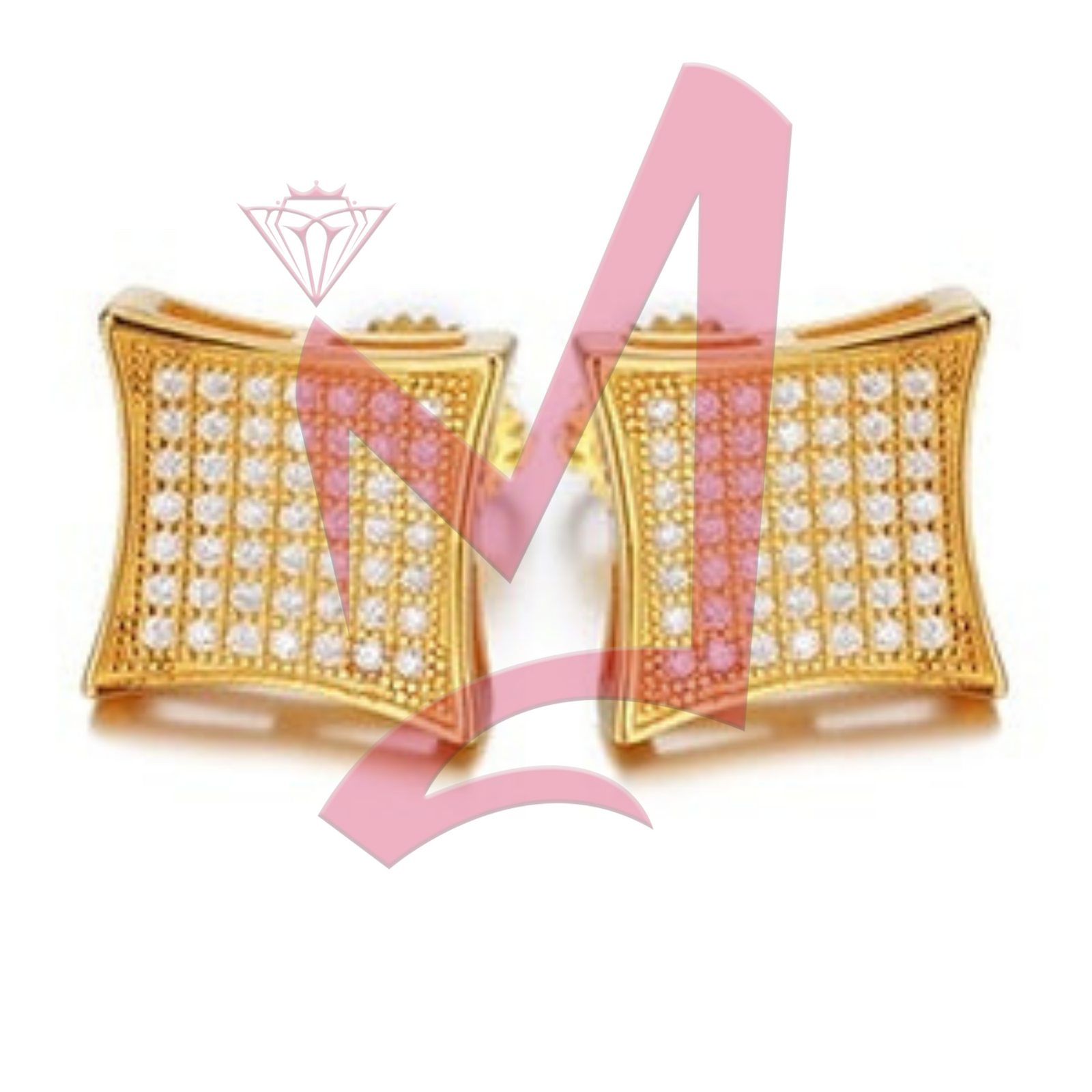 Elegant Square Stund Earrings 100% 925 Sterling Silver