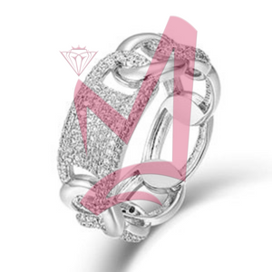 Micro Paved Square Cubic Zircon Ring