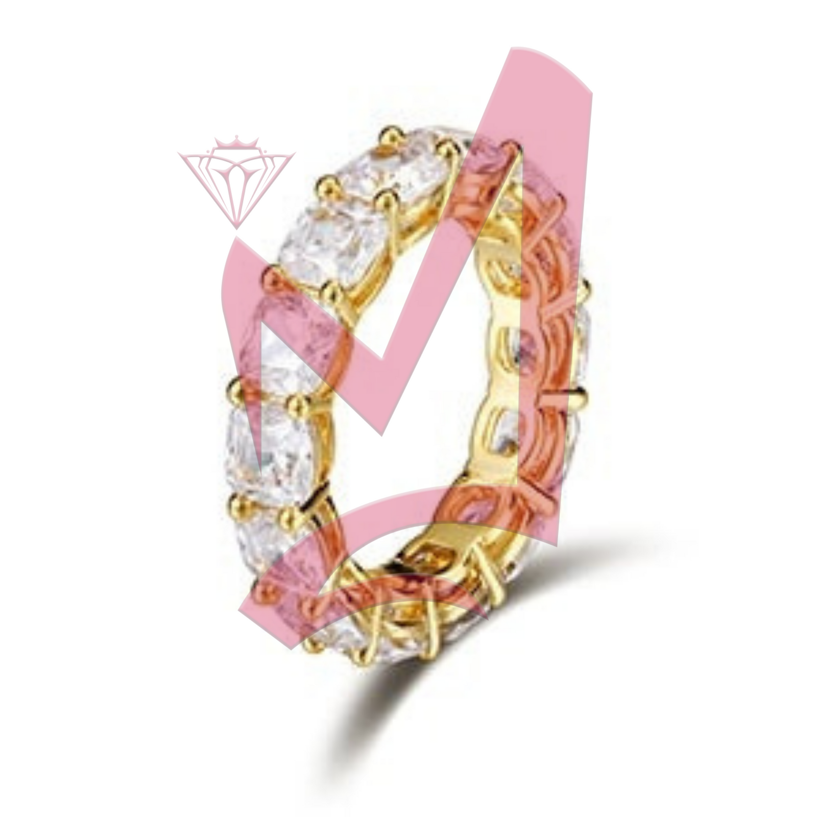 Micro Paved Square Cubic Zircon Ring