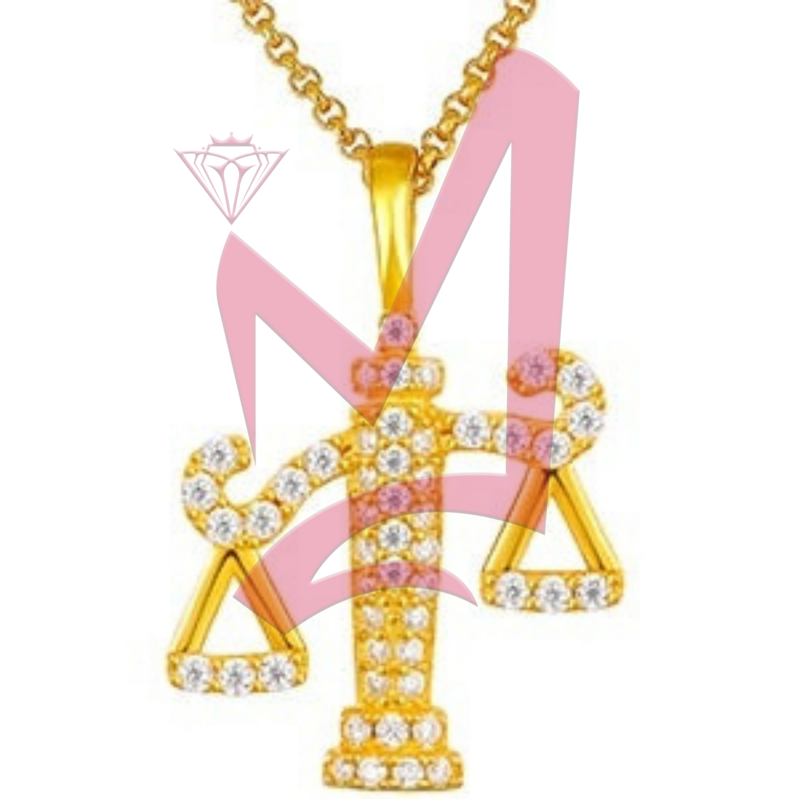 Moissanite Balance Scale Pendant 100% 925 Sterling Silver