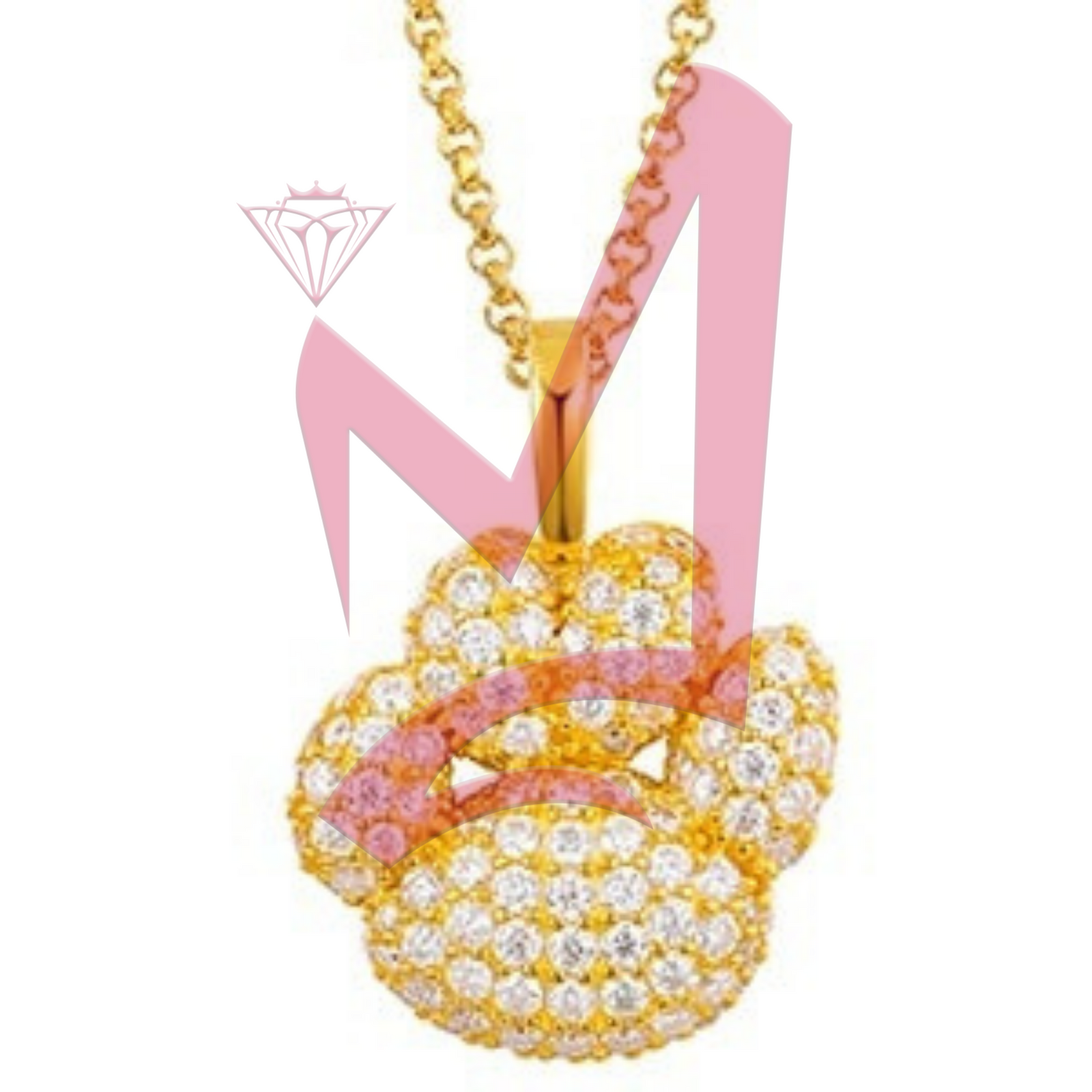 Moissanite Cute Pet Paw Footprint Pendant 100% 925 Sterling Silver