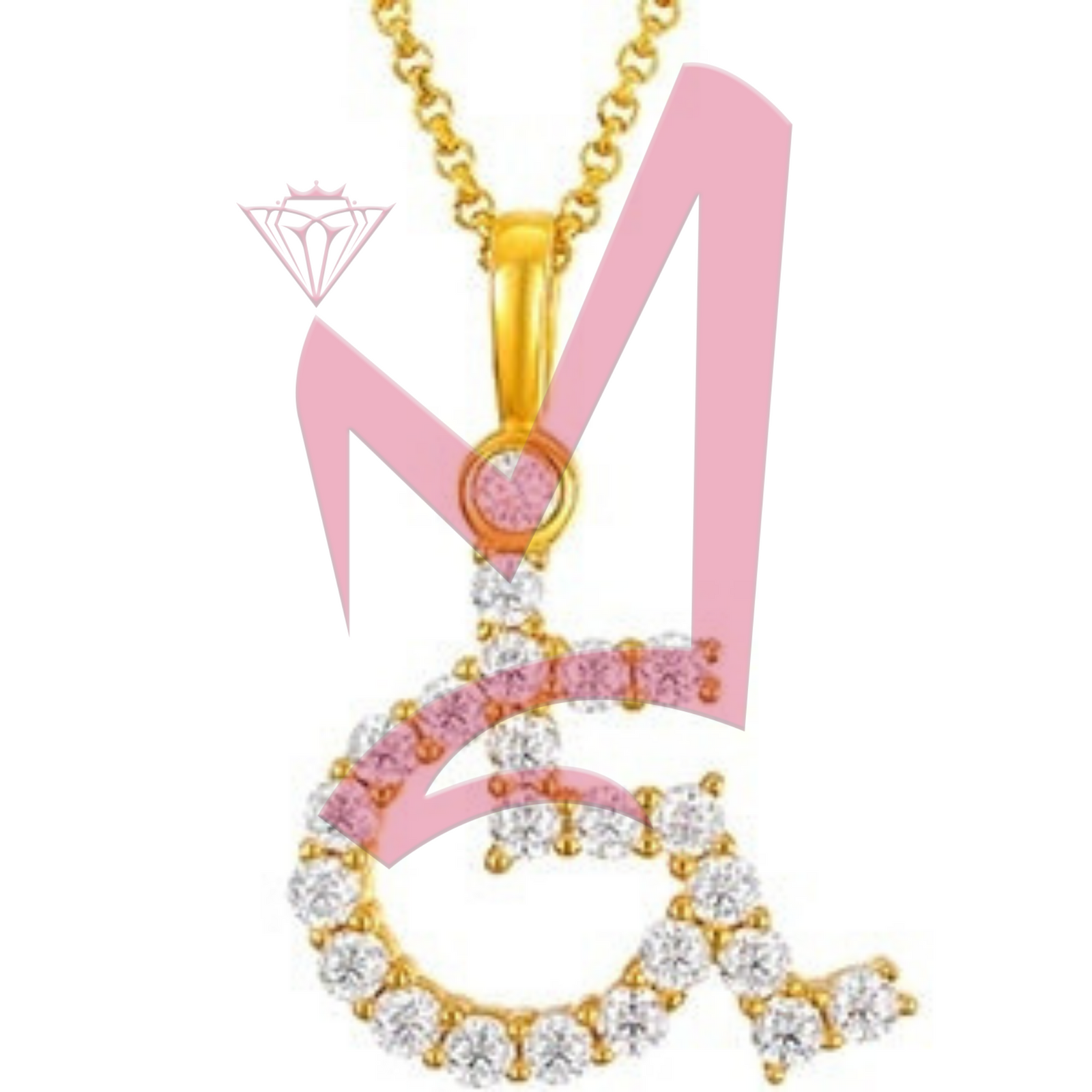 Moissanite Diamond Wheelchair Symbol Pendant 925 Sterling Silver