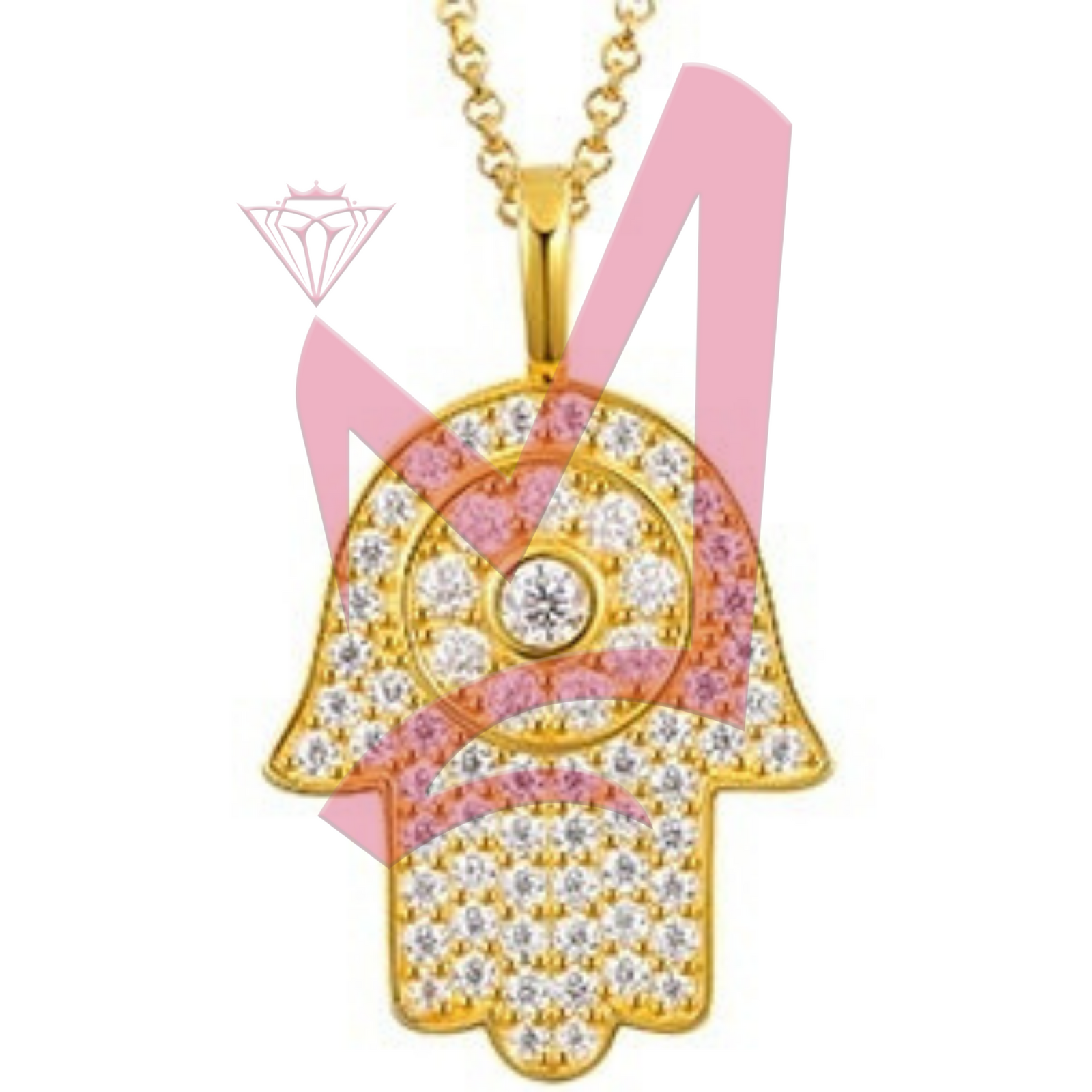 Moissanite Hand Pendant 100% 925 Sterling Silver