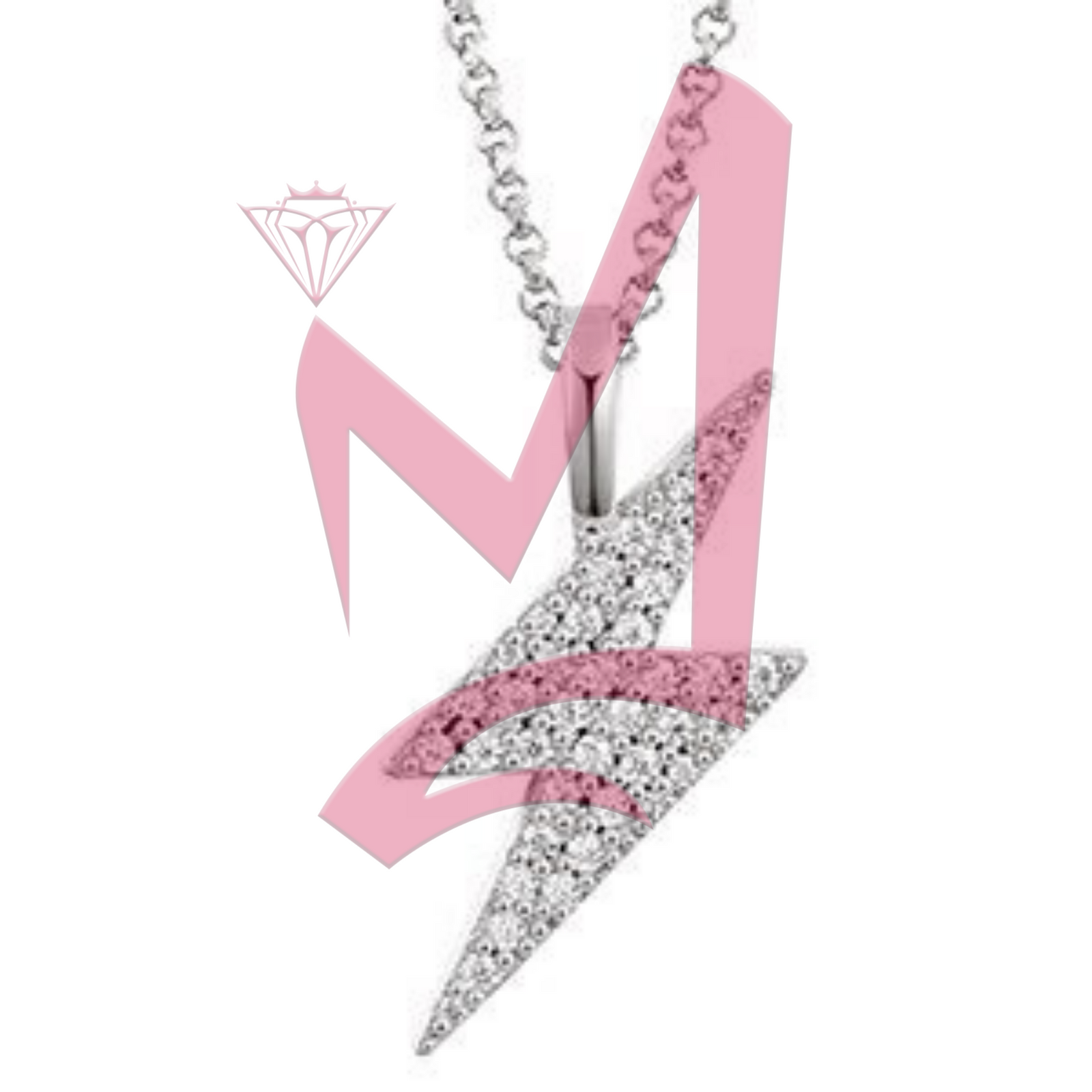 Moissanite Iced Out Lightning Pendant 100% 925 Sterling Silver