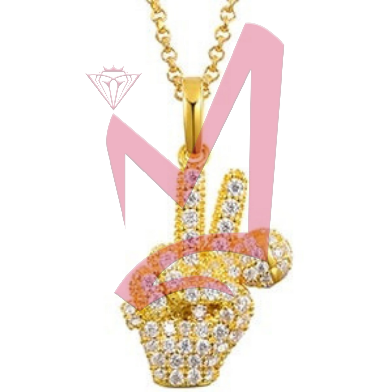 Moissanite Microphone Peace Pendant Sterling 925 Silver