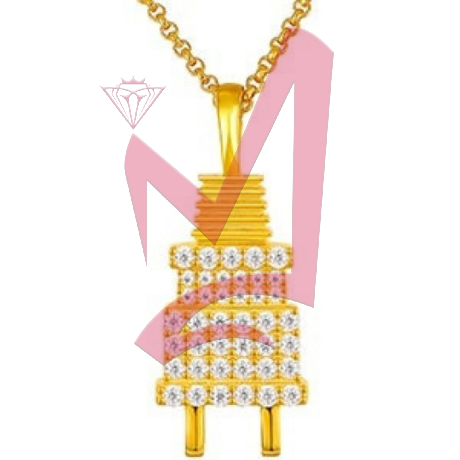 Moissanite Plug Pendant 100% 925 Sterling Silver